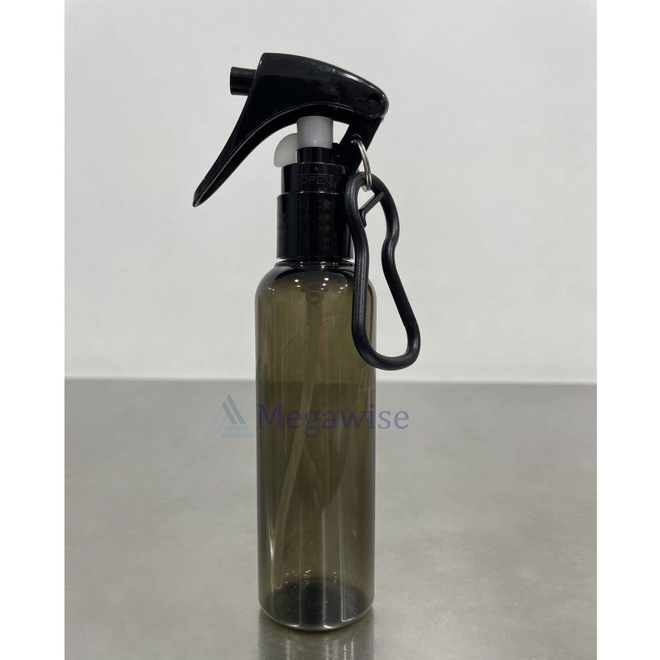 100ml Amber/Black Alcohol Trigger Plastic Spray with Carabiner