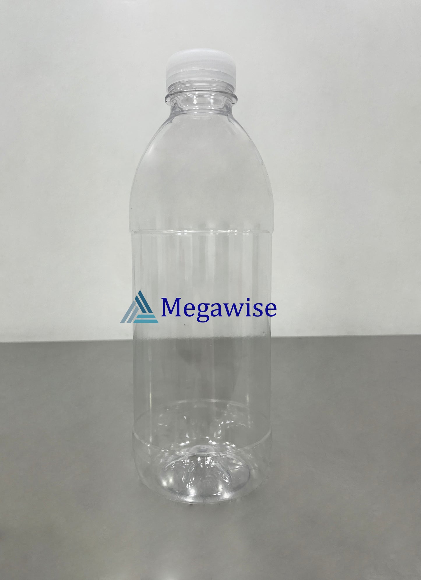 1 Liter Round PET Bottle with Black/Clear 38mm Cap