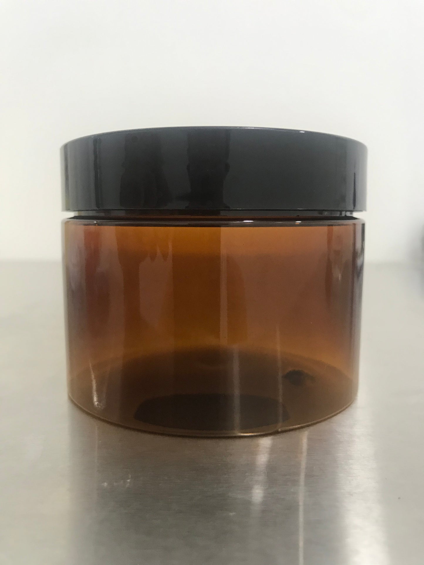 300g Plastic Amber Jar Plastic Black Cap