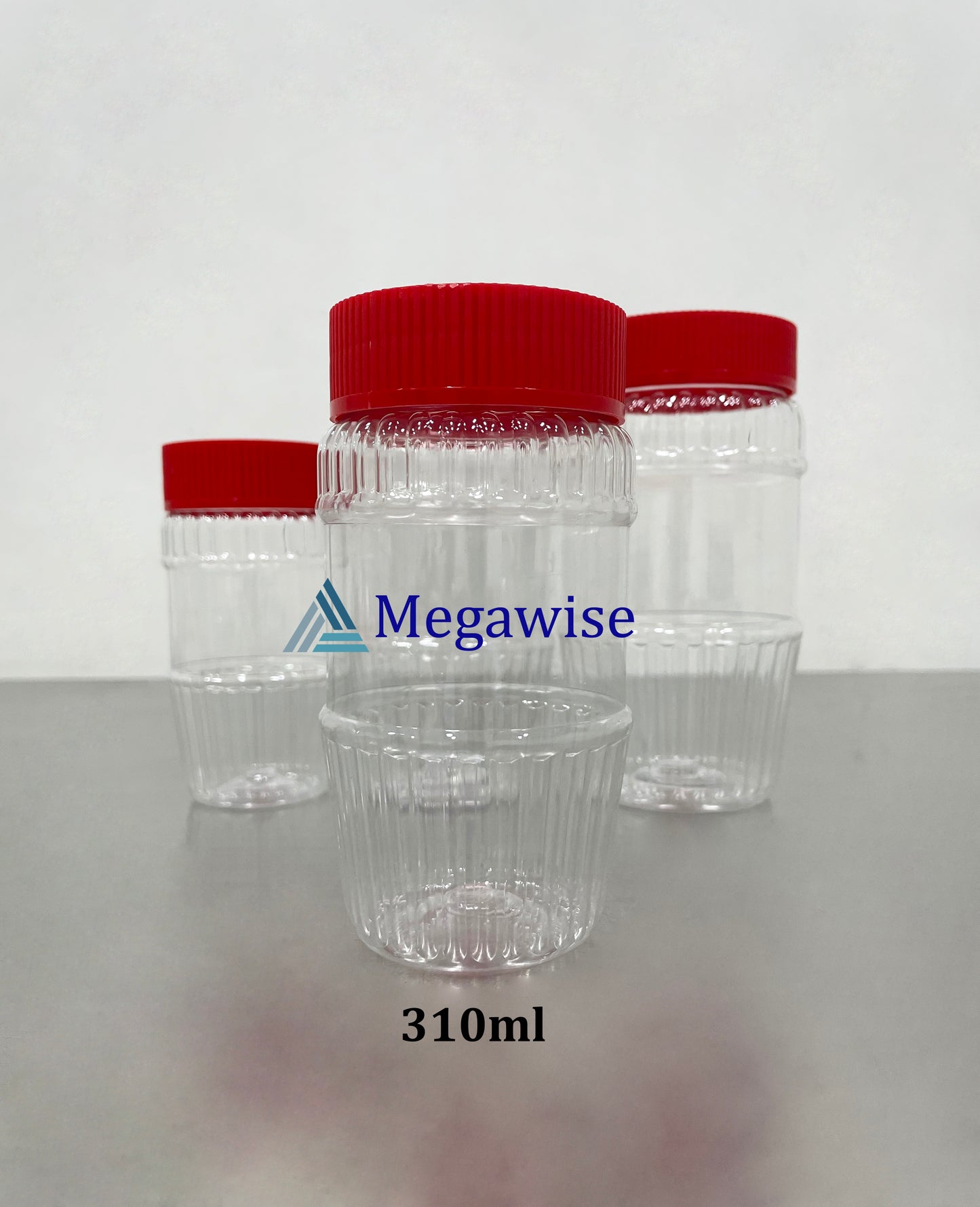 Crystal Plastic Jar with Red Cap (Food Grade)
