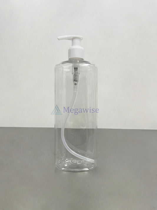 500ml Diamond Plastic Clear with White Hand Pump