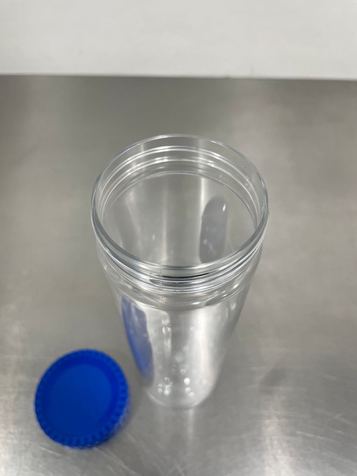 590ml Tumbler Jar Blue/White/Yellow Cap