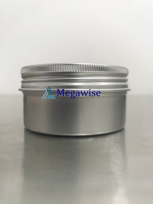 100g Round Aluminum Silver/Matte Black Tin Can