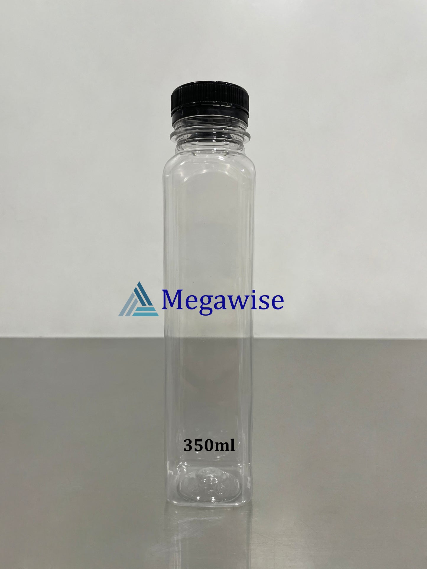 Square Plastic PET Bottle A2 Black/White Cap (High Grade Quality)