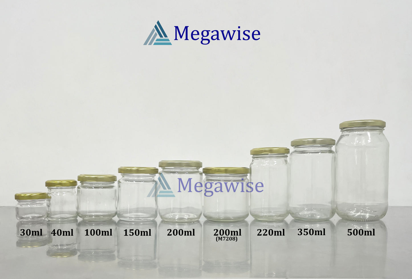 Glass Jars with Gold Cap (Food Grade, High Quality)